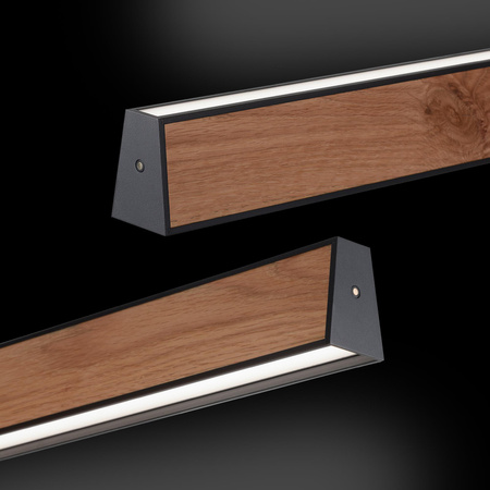 PURE E-MOTION LAMPA WISZĄCA CZARNY/DREWNO (2570-79) - Paul Neuhaus