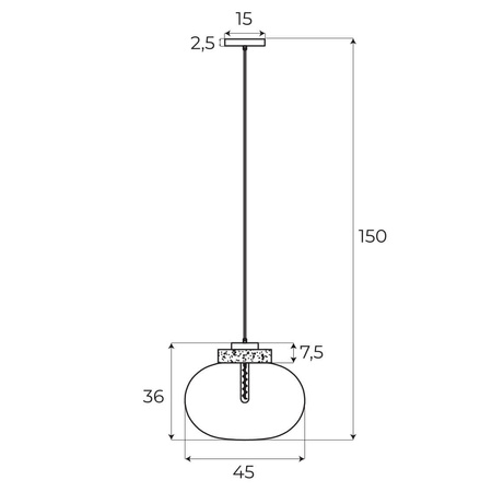Lampa wisząca MOONSTONE czarny marmur + szkło bursztynowe (P0516) - MAXLIGHT
