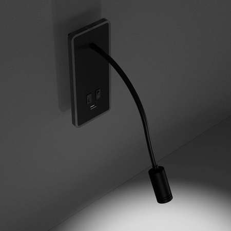 Lampka nocna BASE 8W+2W BLACK (ML63500) - Milagro