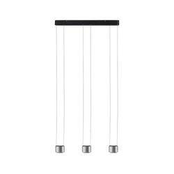 Aldan LED Lampa wisząca 3-lampowa 3x9W Czarna / Szczotkowane Aluminium ściemnialna (PL79720) - PAULMANN