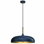 Lampa wisząca LINCOLN BLUE/GOLD 1xE27 45cm (MLP7901) - Milagro