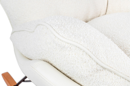 Fotel bujany OTILIA TEDDY biały (KH0101009495) - King Home