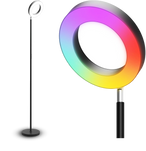 BOBBY Lampa podłogowa, z możliwością regulacji okręgu świecącego, sterowanie RGB poprzez aplikację lub pilotem (LX24504) - LYOMA
