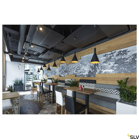 PHELIA 280 E27, lampa wisząca indoor, kolor czarny/ złoty (1002950) - SLV