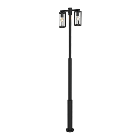 OUTDOOR LAMP POST 2XE27 MAX 15W ALUMINIUM BLACK (E339 Zambelis) - Zambelis