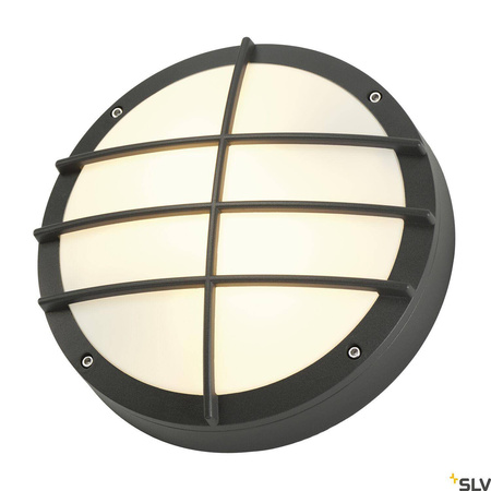 BULAN GRID, lampa ścienna i sufitowa outdoor, A60, IP55, okrągła, antracytowa, maks. 50W, PC Cover (229085) - SLV
