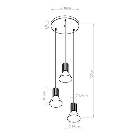 Lampa wisząca ESTRIA 3P biała/ultramaryna (SL.1875) - Sollux Lighting