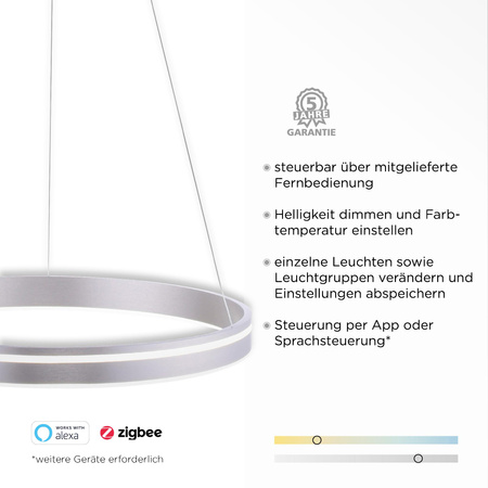 Q-VITO LAMPA WISZĄCA STALOWY (8411-55) - Paul Neuhaus