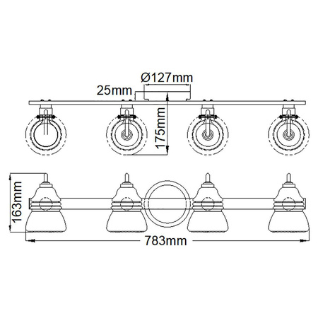 Kinkiet Talland (KL-TALLAND4-PC-BATH) - Elstead Lighting