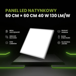 Panel LED natynkowy 60x60 40W biały PL-C05 130lmW 4000K barwa neutralna - Syntron