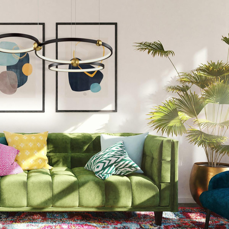 Ledowa Lampa wisząca Aurora No.3 50cm 3k czarna ściemnialna (LA111/P_50_3k_black_dimm) - ALTAVOLA DESIGN