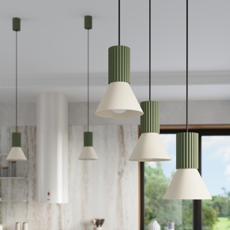Lampa wisząca ESTRIA 1 beżowa/zielona oliwka (SL.1872) - Sollux Lighting