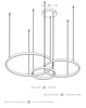 PENDANT LIGHT 136W 3000K BRUSHED GOLD DIMMABLE (1956-D Zambelis) - Zambelis