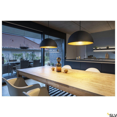 FORCHINI M, lampa wisząca do szyny wysokonapięciowej 1-fazowej, TC-(D,H,T,Q)SE, okrągła, kolor czarny/złoty, Ø 40 cm, z adapterem 1-fazowym czarnym (143932) - SLV