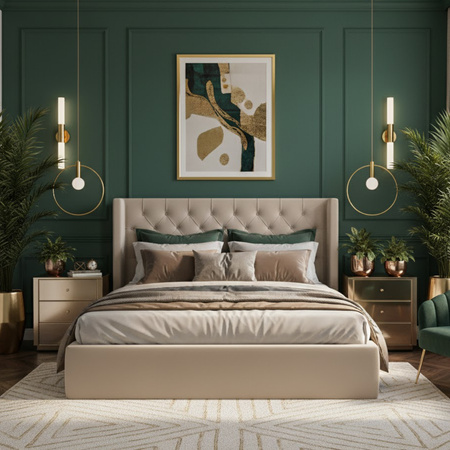 Złota lampa wisząca przy lustrze Bella 40 cm (DP0001A-400R) - Step into Design