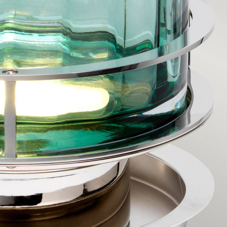 Lampa stołowa Arno - 1 źródło światła - Polerowany nikiel i zielone szkło (QN-ARNO-GREEN-PN) - Quintiesse