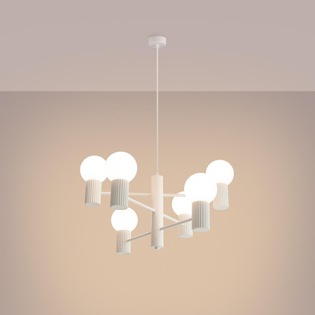 Żyrandol sześcioramienny HALO 6 biały (SL.1829) - Sollux Lighting