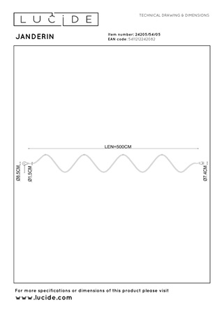 Designerski kinkiet JANDERIN (24205/54/05) - Lucide