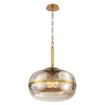 Lampa wisząca Nottingham - 3 źródła światła - Antyczny mosiądz (QN-NOTTINGHAM-3P-AB) - Quintiesse