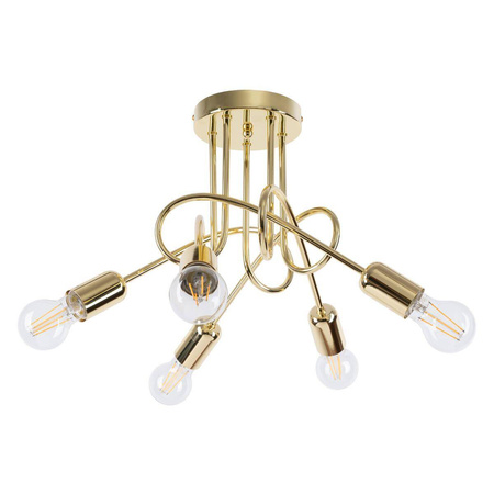 Żyrandol SUPEŁ 5 złoty połysk (SL.1438) - Sollux Lighting