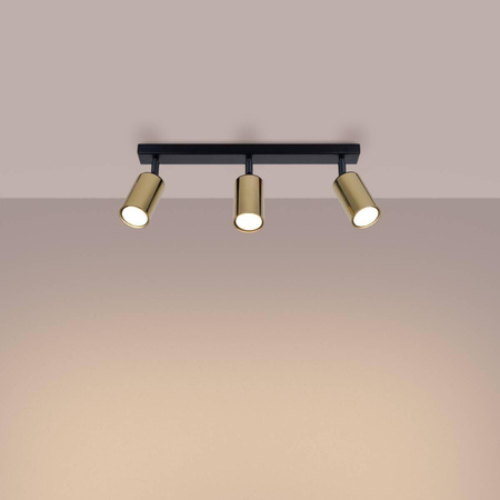 Plafon WINX 3 czarny/złoty (SL.1384) - Sollux Lighting
