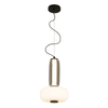 PENDANT LED LIGHT 23W 3000K METAL-SMOKED & OPAL GLASS , BLACK (23084 Zambelis) - Zambelis