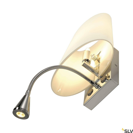 COUPA FLEX, lampa ścienna, QT14, 3000K, chrom, szkło satynowane, 43W (149452) - SLV