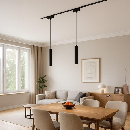 Lampa wisząca na szynie, sterowana aplikacją Slim Magnetic Track Czarny Pendant 6W LED Tuya CCT (ML2207) - Milagro