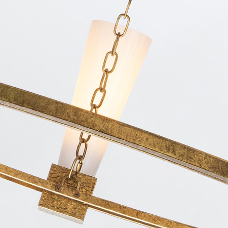 Żyrandol Kristy - 5 źródeł światła - Przecierane złoto (KRISTY5-DG-OPAL) - Elstead Lighting