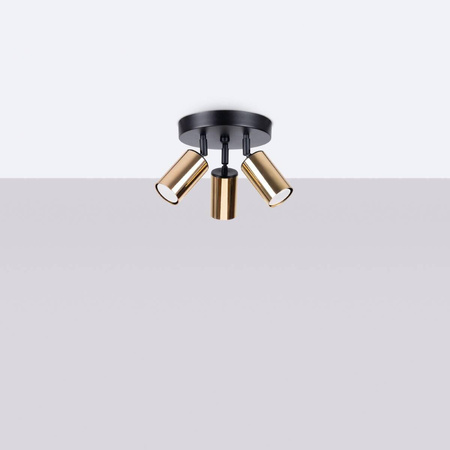 Plafon WINX 3P czarny/złoty (SL.1385) - Sollux Lighting