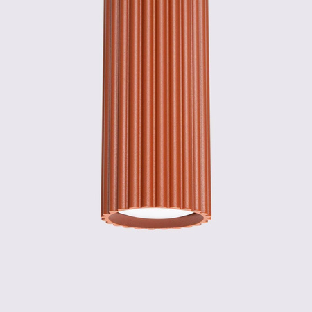Lampa wisząca KARBON 1 ochra czerwona (SL.1630) - Sollux Lighting