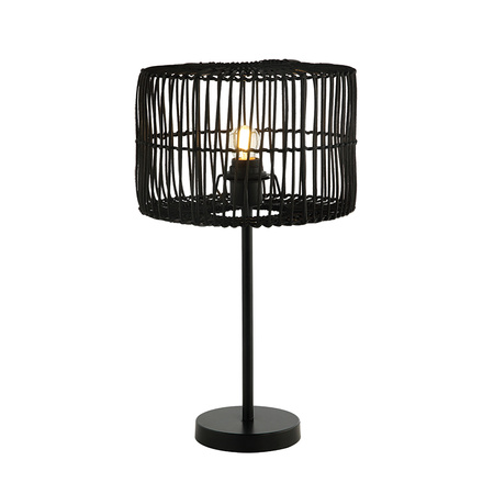 E27 MAX 40W RATTAN &IRON MATERIAL  BLACK  ON OFF SWITCH (20238 Zambelis) - Zambelis