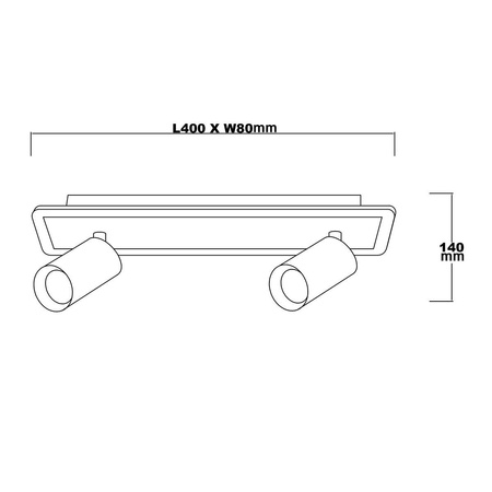 Lampa sufitowa Spot Parma 2 listwa (LP-0612/2WS BK) - Light Prestige