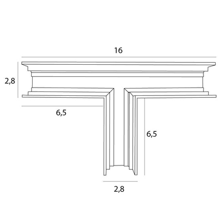 MAXLIGHT MT0015. Łącznik T głęboki ściana/sufit. Do szyn MT0001, MT0002