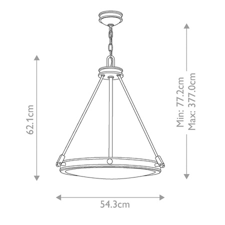Lampa wisząca Collier - 4 źródła światła - Zgaszona czerń (HK-COLLIER-P-BX) - Elstead Lighting