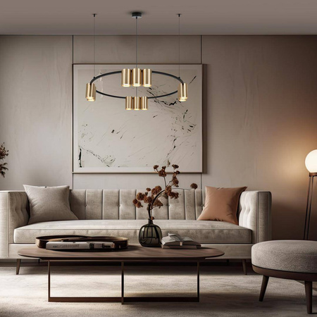 Lampa wisząca (koło) GENESIS BLACK GOLD 10xGU10 (ML0375) - Milagro