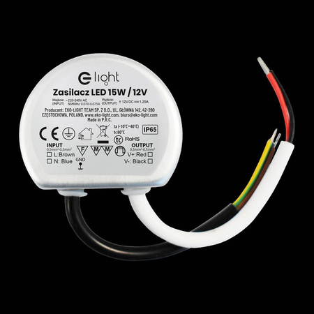 ZASILACZ MONTAZOWY 15W IP67 (EKZAS0235) - Eko-Light