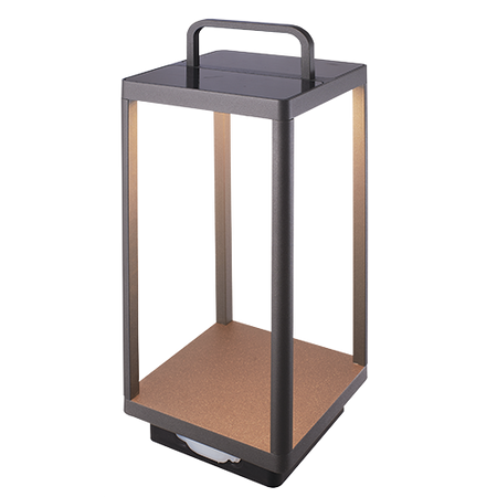 OUTDOOR PORTABLE LIGHT WITH SOLAR 3W GRAPHITE (E302 Zambelis) - Zambelis