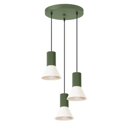Lampa wisząca ESTRIA 3P beżowa/zielona oliwka (SL.1873) - Sollux Lighting