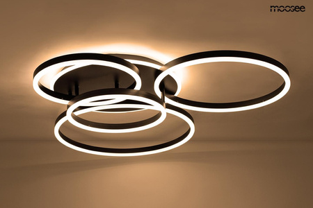 Plafon z pilotem i timerem RINGS 5    czarna (MSE1501100505) - Moosee