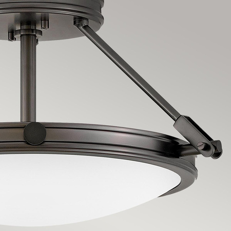 Mały półplafon Collier - 3 źródła światła - Zgaszona czerń (HK-COLLIER-SF-S-BX) - Elstead Lighting
