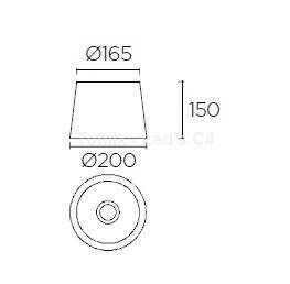 Abażur okrągły S piasek (PAN-157-BY) - Leds-C4