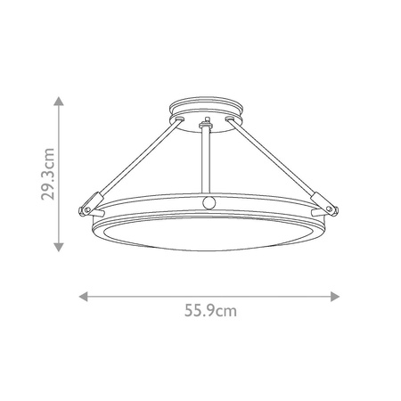 Średni półplafon Collier - 4 źródła światła - Zgaszona czerń (HK-COLLIER-SF-M-BX) - Elstead Lighting