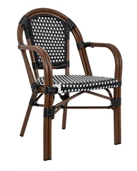 Krzesło ogrodowe CAFE PARIS ARM brązowe   rattan (KH1501100174) - King Home