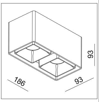 Oprawa LED FASHION 2 ED FIXED-GU10
Black IP20  (03366B) - ZARlight