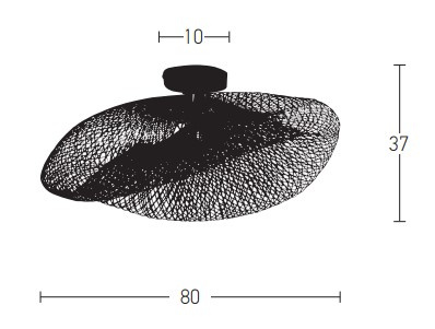 CEILING LIGHT 1XE27 BAMBOO BLACK (19109 Zambelis) - Zambelis