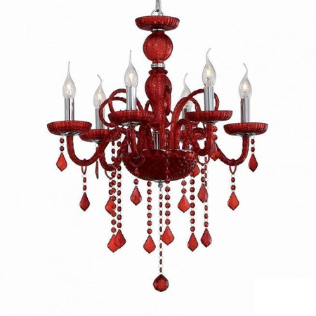 Lampa wisząca GIUDECCA SP6 kol. czerwony (27418) Ideal Lux - żyrandol