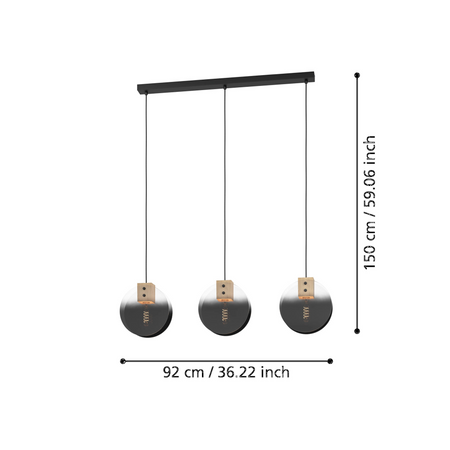 Lampa wisząca MILLENA czarna (390142) - EGLO
