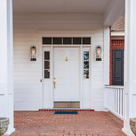 Średnia latarnia naścienna Rivamar - 1 źródło światła - Brązowo-złota (QN-RIVAMAR-M-BLK-GD) - Quintiesse