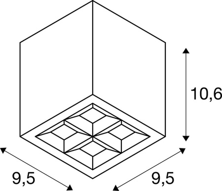 Lampa sufitowa zewnętrzna S-CUBE (1007461) - SLV